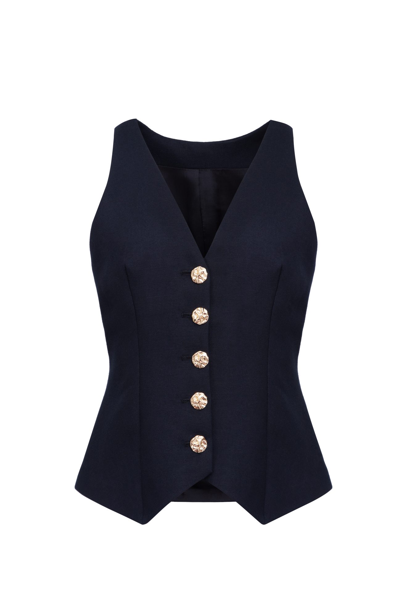 Vest with accent buttons