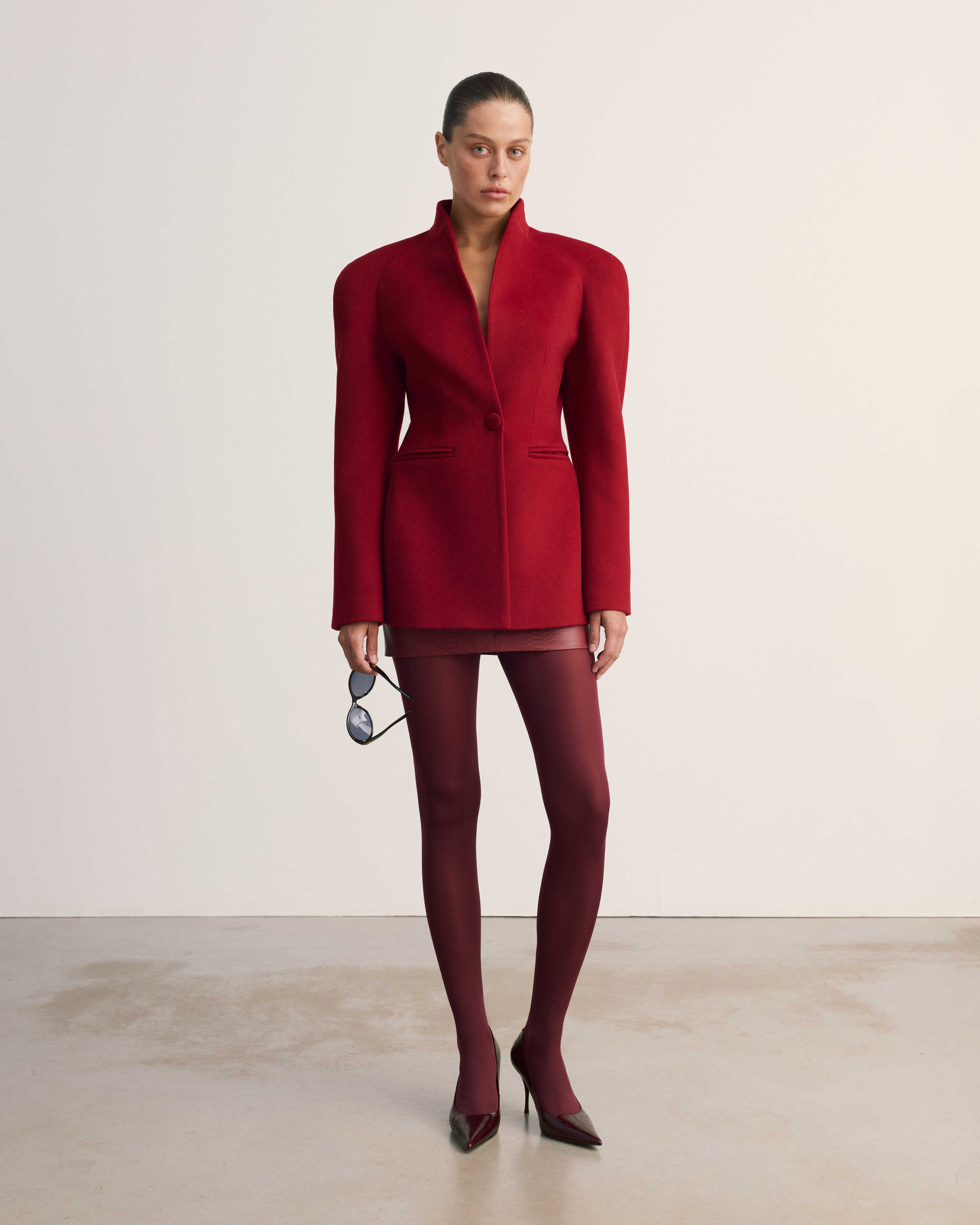 Пальто-жакет STATURE з кашеміром dark red